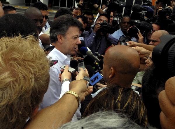 Juan Manuel Santos y prensa