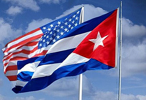 Banderas Cuba y EE.UU.
