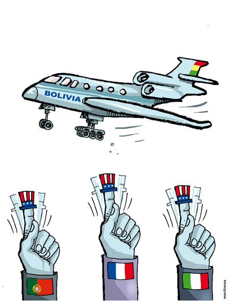 Caricatura: Sobre vuelo de Evo