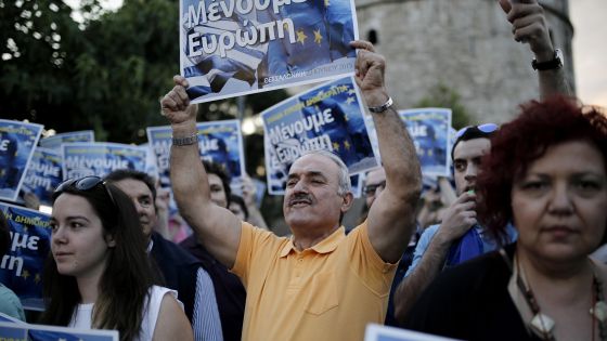 manifestantes en Grecia