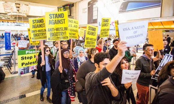 Protestas en los aeropuertos. Estados Unidos