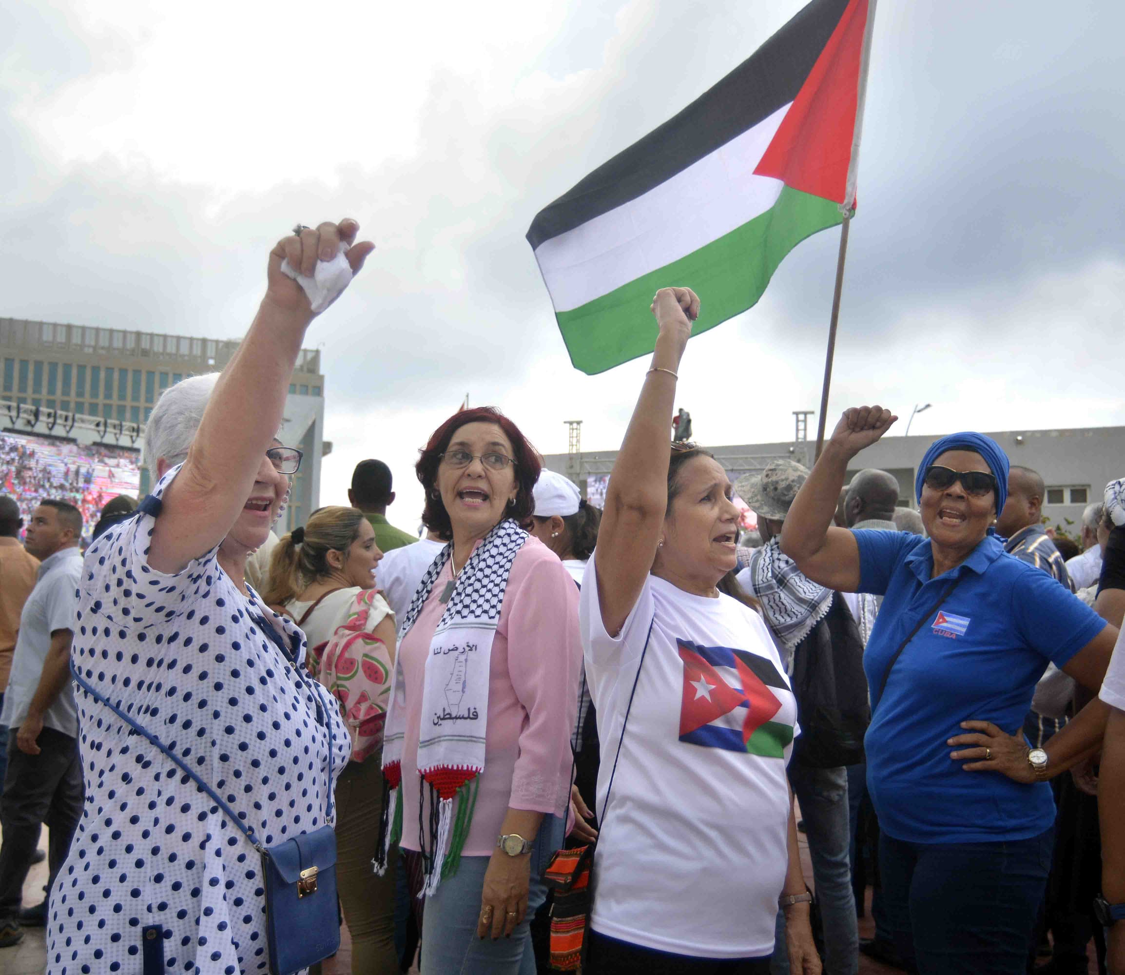 La Habana marcha en solidaridad con Palestina. 