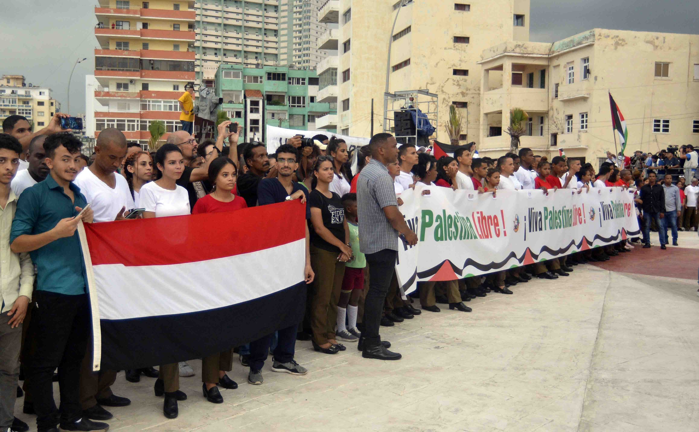 La Habana marcha en solidaridad con Palestina. 