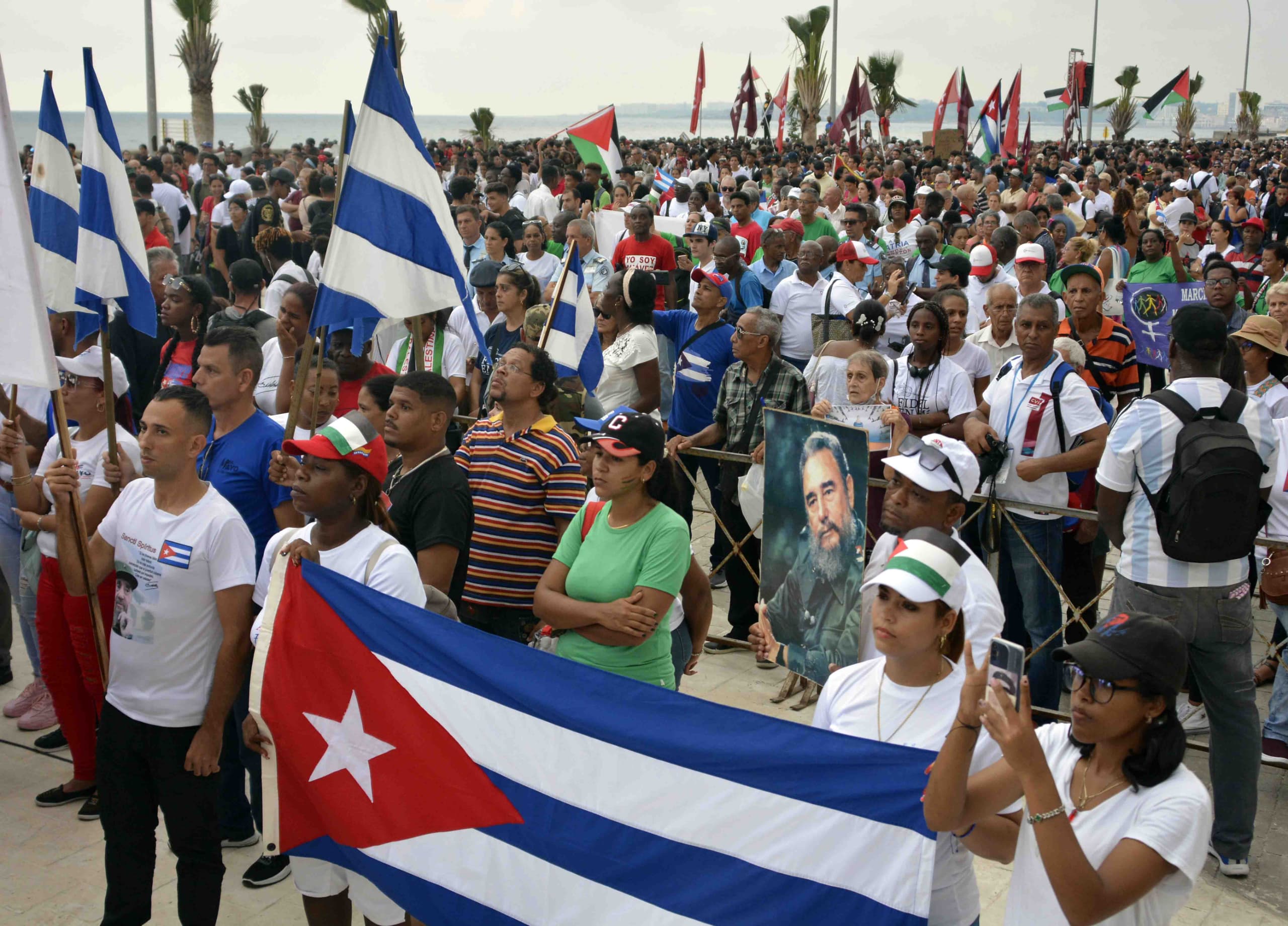 La Habana marcha en solidaridad con Palestina. 